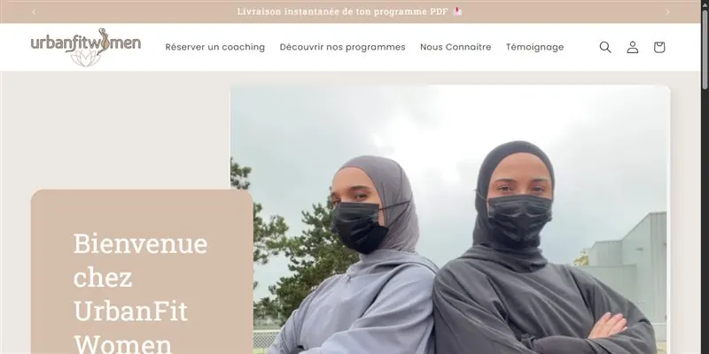 Capture sur ordinateur du site UrbanFit Women
